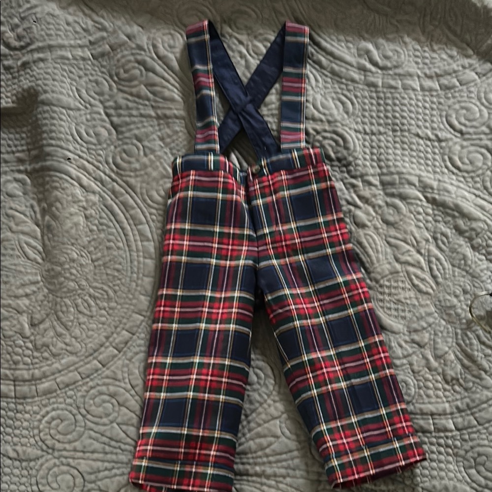 Janie and Jack Plaid Overalls